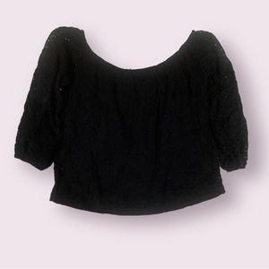 black lace off the shoulder top